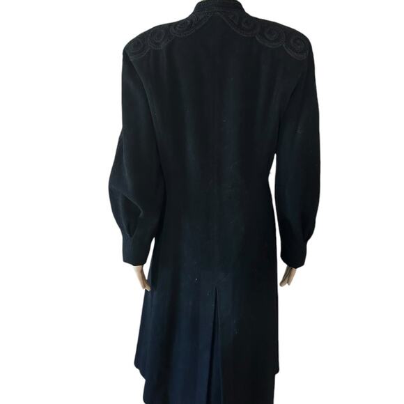 VTG Brenner Bros New York black embroidered 40’s wool swing fit and flare coat - Picture 7 of 16